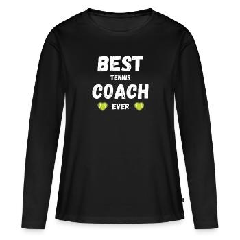 Der beste Tennistrainer der Welt - Frauen Premium Bio Langarmshirt - Schwarz - Vorne - Julia (174cm)