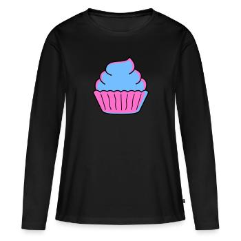 Cupcake - T-shirt manches longues Premium bio Femme - noir - Devant - Julia (174cm)