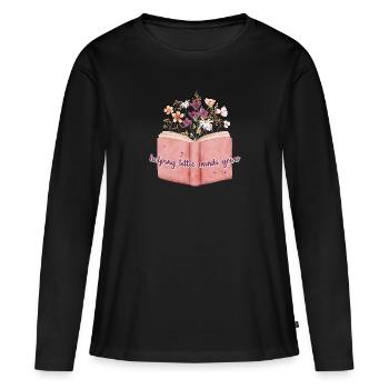 Helping little Minds Grow - Women's Premium Organic Long Sleeve Shirt - black - Front - Julia (174cm)