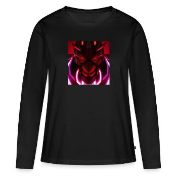 Digitalmonster - Frauen Premium Bio Langarmshirt - Schwarz - Vorne - Julia (174cm)
