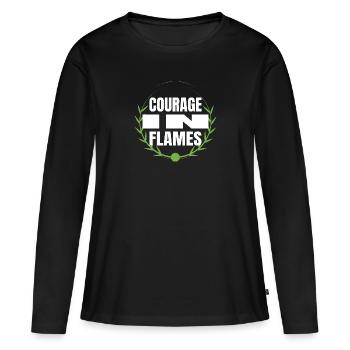 Cadeau d’anniversaire de force de caractère - T-shirt manches longues Premium bio Femme - noir - Devant - Julia (174cm)