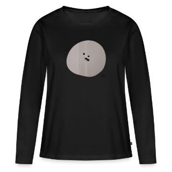 I see faces - Ich sehe Gesichter - Women's Premium Organic Long Sleeve Shirt - black - Front - Julia (174cm)