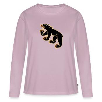 Drapeau de Berne - T-shirt manches longues Premium bio Femme - rose poudré - Devant - Julia (174cm)