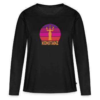 Constance - Imperia - Lac de Constance - Bade-Wurtemberg - T-shirt manches longues Premium bio Femme - noir - Devant - Julia (174cm)