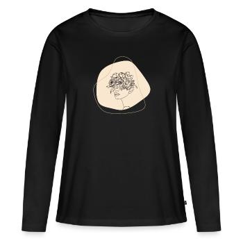 Women flower - Women's Premium Organic Long Sleeve Shirt - black - Front - Julia (174cm)