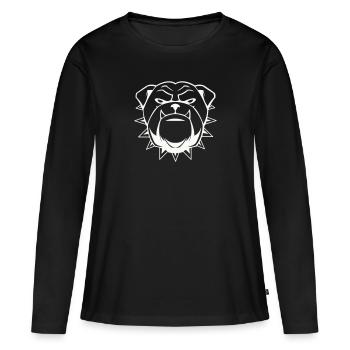 bulldog 01 - Frauen Premium Bio Langarmshirt - Schwarz - Vorne - Julia (174cm)