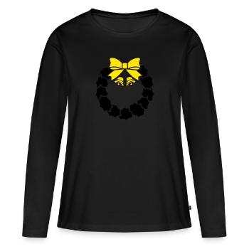 Cloches de couronne 002 - T-shirt manches longues Premium bio Femme - noir - Devant - Julia (174cm)