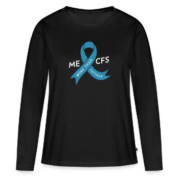 ME/CFS Awareness - More Than Fatigue - Frauen Premium Bio Langarmshirt - Schwarz - Vorne - Julia (174cm)