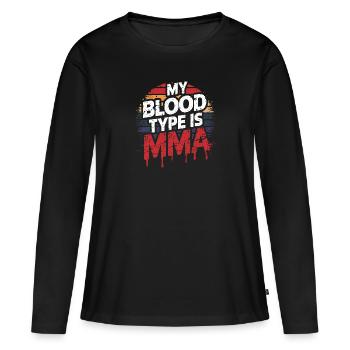 Pour les vrais passionnés de MMA - T-shirt manches longues Premium bio Femme - noir - Devant - Julia (174cm)
