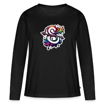 Zodiaque : Sagittaire - T-shirt manches longues Premium bio Femme - noir - Devant - Julia (174cm)