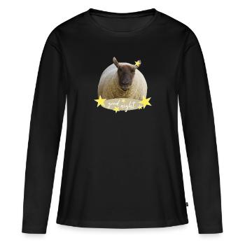 mouton bonne nuit - T-shirt manches longues Premium bio Femme - noir - Devant - Julia (174cm)