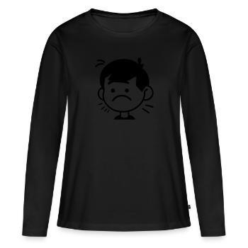 fatigue - T-shirt manches longues Premium bio Femme - noir - Devant - Julia (174cm)