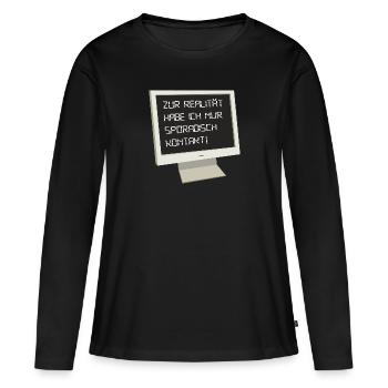 Télé réalité - T-shirt manches longues Premium bio Femme - noir - Devant - Julia (174cm)