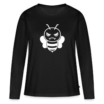 Abeille Guêpe bourdon visage animal Drôle Drôle - T-shirt manches longues Premium bio Femme - noir - Devant - Julia (174cm)