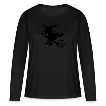 sorcière - T-shirt manches longues Premium bio Femme - noir - Devant - Julia (174cm)
