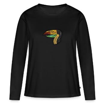 Mandala Tucan color - Women's Premium Organic Long Sleeve Shirt - black - Front - Julia (174cm)