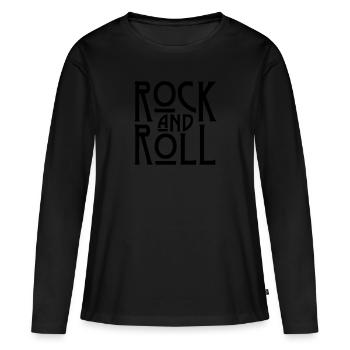 Rock and Roll / Changement de couleur - T-shirt manches longues Premium bio Femme - noir - Devant - Julia (174cm)