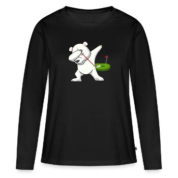 dab dabbing eisbär golf bear ballsportart polar 18 - T-shirt manches longues Premium bio Femme - noir - Devant - Julia (174cm)
