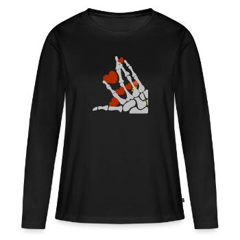 EWIGE LIEBE - Frauen Premium Bio Langarmshirt - Schwarz - Vorne - Julia (174cm)