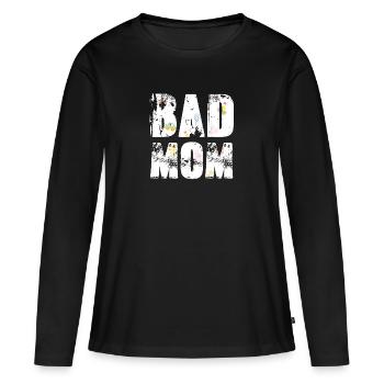 bad mom,mom,graffiti,typo,schrift,icons - Frauen Premium Bio Langarmshirt - Schwarz - Vorne - Julia (174cm)