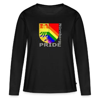 Nuremberg Queer Gay Pride CSD - T-shirt manches longues Premium bio Femme - noir - Devant - Julia (174cm)