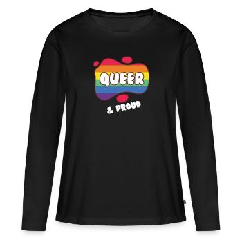 Queer et fier - T-shirt manches longues Premium bio Femme - noir - Devant - Julia (174cm)