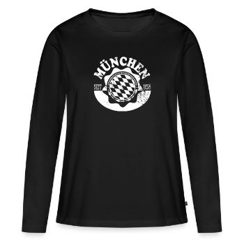 Munich - T-shirt manches longues Premium bio Femme - noir - Devant - Julia (174cm)