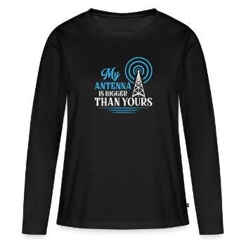 Mon antenne est plus grande que la vôtre Opérateur amateur - T-shirt manches longues Premium bio Femme - noir - Devant - Julia (174cm)