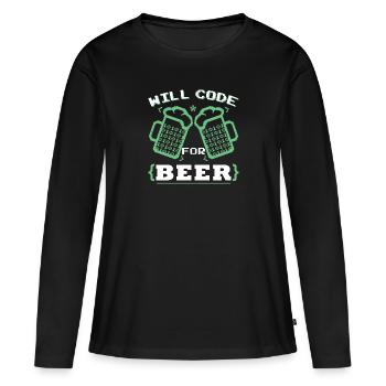 Funny Programming Coder Programmer Coder Coding - Women's Premium Organic Long Sleeve Shirt - black - Front - Julia (174cm)