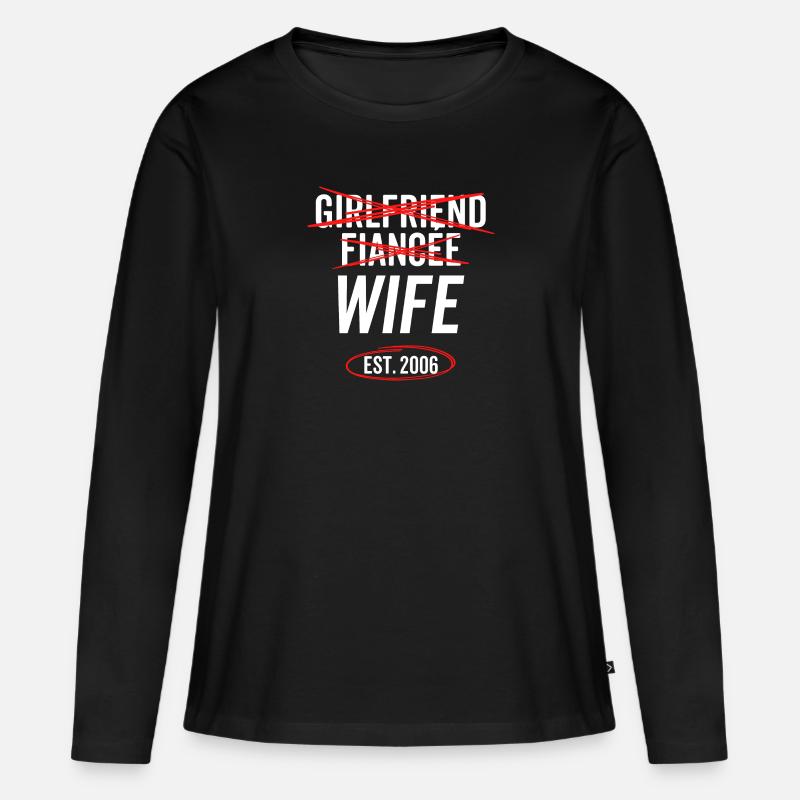 Freundin Verlobte Ehefrau Est 2006 - Frauen Premium Bio Langarmshirt - Schwarz
