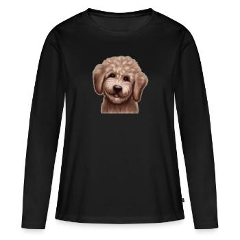 Labradoodle Pudel Vierbeiner Hundefreund - Frauen Premium Bio Langarmshirt - Schwarz - Vorne - Julia (174cm)