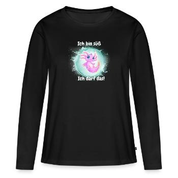 Ich bin süß - Frauen Premium Bio Langarmshirt - Schwarz - Vorne - Julia (174cm)
