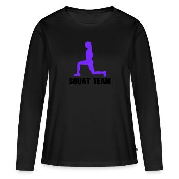 Équipe féminine de squat - T-shirt manches longues Premium bio Femme - noir - Devant - Julia (174cm)