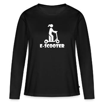 E-Scooter Roller Scooter - T-shirt manches longues Premium bio Femme - noir - Devant - Julia (174cm)