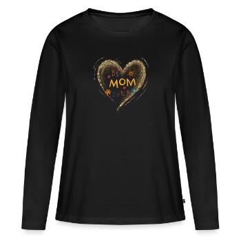 Best mom - T-shirt manches longues Premium bio Femme - noir - Devant - Julia (174cm)