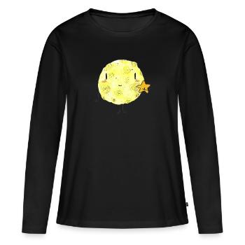 Luuna - T-shirt manches longues Premium bio Femme - noir - Devant - Julia (174cm)