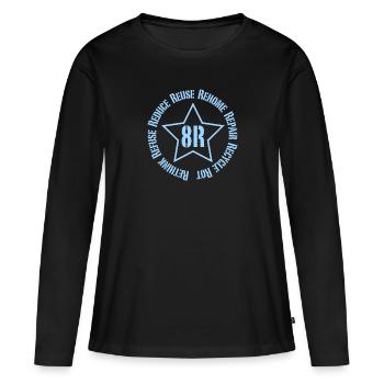 Éco recyclage - T-shirt manches longues Premium bio Femme - noir - Devant - Julia (174cm)