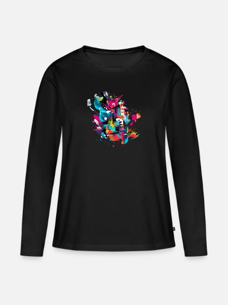 Graffiti-Kultur - Frauen Premium Bio Langarmshirt - Schwarz