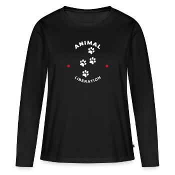 Libération animale - T-shirt manches longues Premium bio Femme - noir - Devant - Julia (174cm)