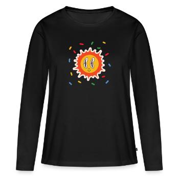Trippy Sun - T-shirt manches longues Premium bio Femme - noir - Devant - Julia (174cm)