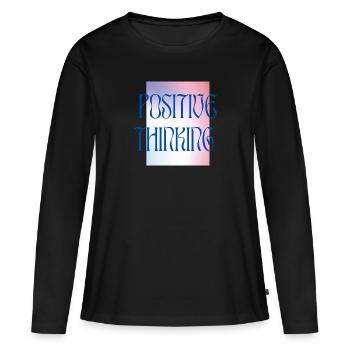 Positive Thinking - Colourful - Frauen Premium Bio Langarmshirt - Schwarz - Vorne - Julia (174cm)