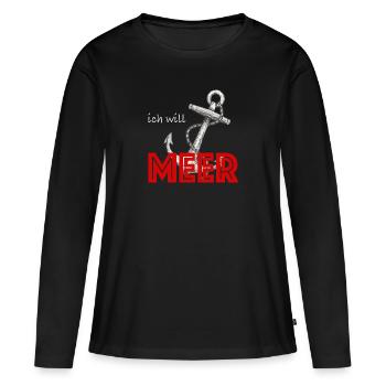 Ich will meer - Frauen Premium Bio Langarmshirt - Schwarz - Vorne - Julia (174cm)