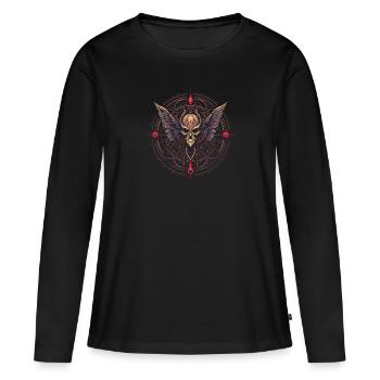 Mystic Skull - Chemise d’Halloween - T-shirt manches longues Premium bio Femme - noir - Devant - Julia (174cm)