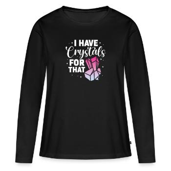 J’ai des cristaux pour ce Reiki guérisseur spirituel - T-shirt manches longues Premium bio Femme - noir - Devant - Julia (174cm)