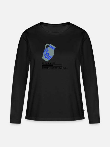 Bembel EXE Loading - Frauen Premium Bio Langarmshirt - Schwarz