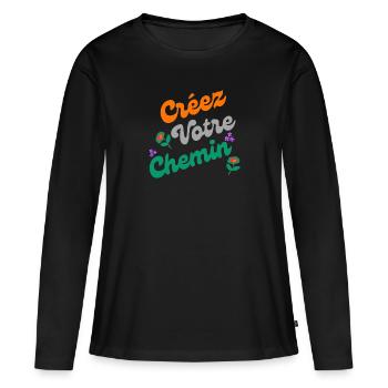 Le chemin de la créativité - T-shirt manches longues Premium bio Femme - noir - Devant - Julia (174cm)