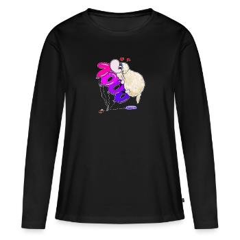 Wolly Sheepling 1000 subscribers - Women's Premium Organic Long Sleeve Shirt - black - Front - Julia (174cm)