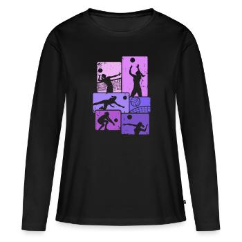 Joueur de volley-ball Vintage Volley-ball Volley - T-shirt manches longues Premium bio Femme - noir - Devant - Julia (174cm)