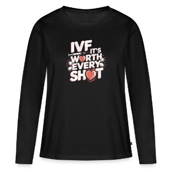 Hope and courage on the IVF journey - Women's Premium Organic Long Sleeve Shirt - black - Front - Julia (174cm)