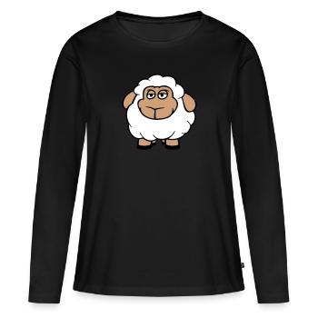 mouton bébé se tient ennuyé fatigué bande dessinée - T-shirt manches longues Premium bio Femme - noir - Devant - Julia (174cm)